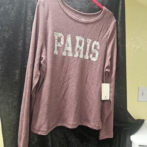 Pink Republic 3X Maroon Paris Long Sleeve Shirt